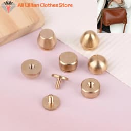 5Set High Quality Solid Brass Rivet And Screws DIY Leather Bag Decoration Suitcase Botton Feet Rivet Accessories