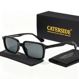 CATERSID Men's Sunglasses Square Frame Cellulose Propionate Temple Tips Sun Glasses Women's Outdoor Travel Driving Glasses UV400