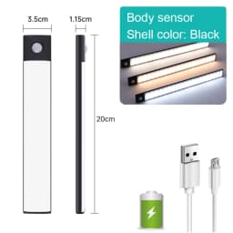 Wireless LED Night Light With Motion Sensor Kitchen Closet Corridor Lamp USB Charging Ultra Thin Magnetic Smart Lights