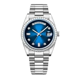 Custom Logo NH35 Movement Men Watch 36mm/39mm Diamond Bezel Diamond Dial Sapphire Crystal 100M Waterproof Mechanical Wristwatch