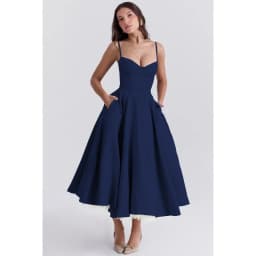Sexy Suspender Vestidos French High-waisted Solid Color Printed Long Robe Casual Vacation Party Nightclub Business Elegant Dress