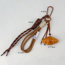 Korean Style Bread Bag Pendant Autumn-Winter Keychain Ornament Braided Rope Bag Pendant Alkali Water Bound Bread Multifunction
