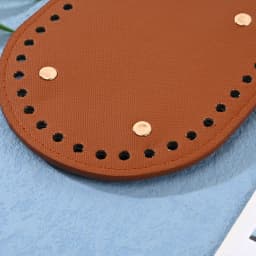 New 14.5*11cm Diy Hand-Woven Bag Hardware Accessor Cross Pattern Pu Oval Bag Bottom Women'S Bag Accessories For Handbags