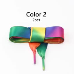 Flat Silk Ribbon Colorful Shoelaces Candy Gradient Satin Shoe Laces Boots Women Sneakers Shoelace Rainbow Shoe Lace Shoestring
