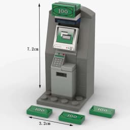 MOC ATM Games Machines Safe Figures Accessories Building Blocks Gold Egg Ore Diamond Deposit Bank Key Card Christmas Bricks Toys