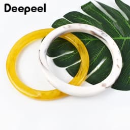 2/4Pcs 9cm Amber Plastic Bag Handle Acrylic O Ring Purse Frame Women Handbag Woven-bag Replace Handles DIY Bags Accessories