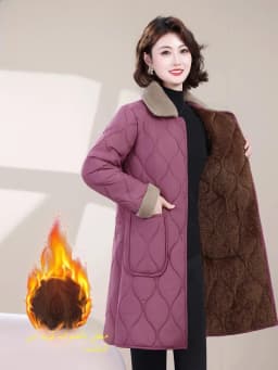 Thickened Fleece Cotton Jacket Coat for Mom Winter New Arrival 2025 Mid-Length Warmth Women's Fashion Outerwear Coat