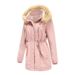 Lamb fleece Women's Winter Down Jacket Coat Parkas Detachable Cap Fur Hooded Woman Clothes Padded Puffer Jacket Outerwear HWY274