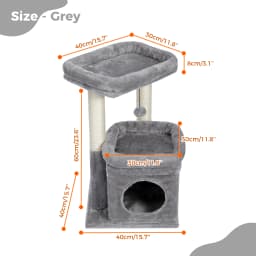 Cat Tree Tower for Indoor Cats with Private Cozy Cat Condo Double Large Perch with Scratching Posts for Kitten