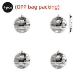 20PCS 4D Silver Ball Party Mirror Ball Cool Reflective Christmas Tree Decoration Suitable for Wedding Parties Dance Music