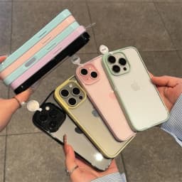 Luxury Clear Candy Color Case For iPhone 16 15 14 13 12 11 Pro Max Plus Clear Acrylic Bumper Protection Cases Cover
