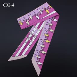 Elegant Printed Pony Design Simulated Silk Scarf Womens Shawl Multi Purpose Binding Ribbon Decoration Wholesale  Accessory