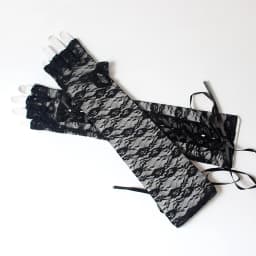 Sexy Lace Strap Gloves Long Ribbon Half Finger Prom Gloves Show Nightclub Dinner Cosplay Punk Gothic Lolita Cool Glove
