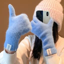 Winter Women Wool Gloves Knitted Full Finger Extended Long Gloves Wool Touchscreen Mittens Thick Warm Cycling Anti Cold Gloves