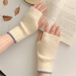 Korean Solid Color Half Finger Gloves Unisex Winter Knitted Gloves Women's Faux Cashmere Warm Gloves Hand Wrist Warmer Mittens