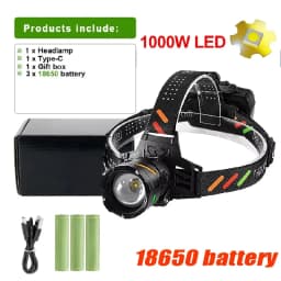 970000000LM Ultra Powerful LED Headlamp Super Bright Rechargeable Led Headlight Long Range 5800m Fishing Hunting Head Lantern