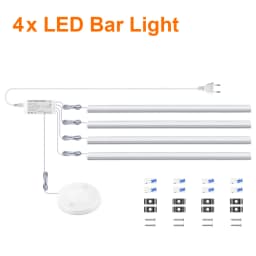 30/40/50CM LED Kitchen Cabinet Light 12V Aluminium Bar Lamp Tube With Penetrable Wood 25mm Touch Motion Sensor Dimmiable Switch
