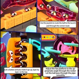 Educational Montessori Toy Multi-Layer Track Adventure Game Rail Rolling Ball Model Interactive Brain for Children Kids