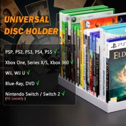 Video Game Storage Holder for for PS5/ PS4/ PS3/ PS2/ Xbox One/Xbox Series X/S/Wii/Switch/Switch 2 Game Cases, DVD