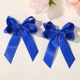 2pcs/set Large Satin Ribbon Bows Hair Clip for Women Girls Sweet Ponytail Holder Bowknot Hairpin Barrettes Hair Accessories Gift