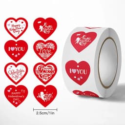 100-500pcs Red Heart Stickers for Valentine's Day 2.5cm Baking Packaging Sticker Envelope Seals Love Decorative Stickers