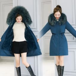 plus Size Loose Parka Thiened down Cotton Jaet Women's Mid-Length Korean Sle New Waist-Cinching 200 Pou Fat MM Cotto...