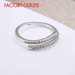 Genuine 925 Sterling Silver Resizable Ring Classic Fashion Jewelry Cubic Zirconia Pave Setting Women Girls Party Anniversary
