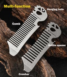 Pure Titanium Comb Multi-function Corkscrew Crowbar Pendant MINI Portable Super Light Outdoor EDC Self-defense Tool Small Access
