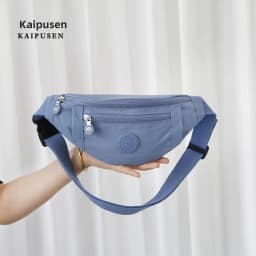 Casual Unisex Lightweight Nylon Waist Bag Versatile Multi-Purpose Leisure Crossbody Bag for Daily Use Soft Foldable Waterproof