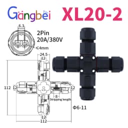 IP68 L12 L16 L20 L25 Waterproof Cable Connector 2/3/4Pin Screw Wiring Terminal Wire Connectors for Electrical Light Junction Box