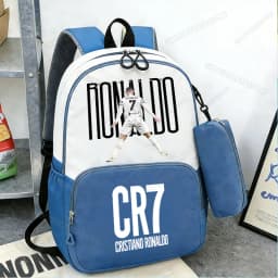 Ronaldo CR7 Student Backpack Set Football Player Boys Kids Schoolbag with Pencil Case 2pcs High Capacity School Rucksack