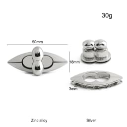 2/5/10Sets Satin silver Metal Square Tiny Bag Turn Lock Twist Lock Clasp For Women Handbag Shoulder DIY Hardware Accessories