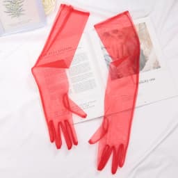 Long Sheer Tulle Gloves Ultra Thin Stretchy Full Finger Mittens Mesh Elbow Wedding Bride Gloves Sheer Sunscreen Vintage Glove