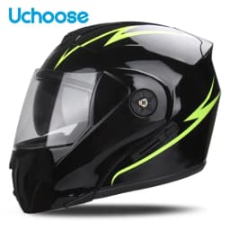 Uchoose Unisex Motorcycle Helmet DOT Certification Double Lens Cross Section Helmet Safety Modular Flip Helm Helmet With Visor