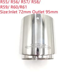 Black Chrome and Carbon Fiber Muffler Tip Fit for Mini Cooper Exhaust Tip R55 R56 R57 R58 R59 R60 R61 F54 F55 F56 F57 F60