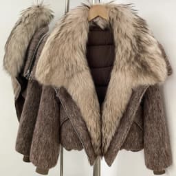 OFTBUY Luxury Real Fur Duck Down Clothes Overszie Women Wool Blend Down Jacket with Real Fox Fur Collar New Winter Warm Coat