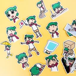 35pcs Creative Cute Self-made Green Hair Sister Girl Scrapbooking Cartoon /Waterproof Stationery Diy Print Stickers Kawaii