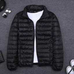 Men's Short Hooded Ultra-Thin Cotton Jacket Lightweight Fashionable Versatile Winter Outerwear Slim Fit Style Regular Length