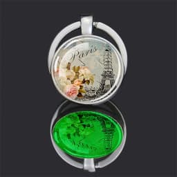 Luminous Eiffel Tower Keychains Two-Side Glass Pendant Key Chain France Paris Eiffel Tower Glow in The Dark Keyring Travel Gifts