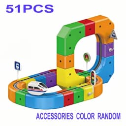 Children DIY Building Blocks Educational Toy Magnetic Rail Car Cube Toys Magical Track Train Construction Kids Christmas Gifts
