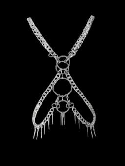 HERSHINE Women's Sexy Silver Ring Spike Body Chain Set, Y2K Gothic, Punk, Harajuku, Rock & Hip Hop Accessories,spring,summer