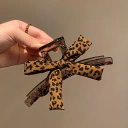 Leopard Print Large Square Hollowed Acrylic Crab Hair Clip Back Head Updo Temperament Simple Shark Clip New Vintage Accessories