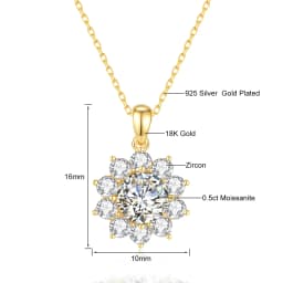 Original Design 18K Gold Moissanite Pendant 2ct VVS1 AU750 Bauhinia Necklace for Women Anniversary Party Gift Trendy Jewelry