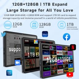 2026 New 11 Inch Android 15 Tablet PC, Unisoc T606 Octa‑Core,12GB(6+6 Virtual RAM)+128GB ROM (1TB Expandable),8000mAh Battery,2MP Front+13MP Rear Camera,Dual WiFi,Bluetooth 5.0,Dual‑Speaker Tablet for Gaming Reading,Support Fast Charging