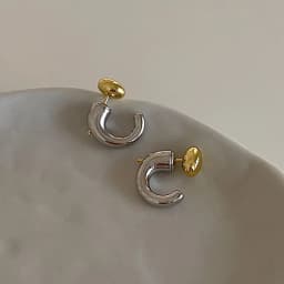 Two-tone Earrings For Women C Irregular Fancy New Styles Cute Trendy Studs Designer Fashion Jewelry Girls's Gifts Party C1288