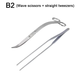 Aquarium Tools Set Scissor Tweezers Plants Wave Scissors Grass Stainless Cleaning Tools Fish Tank Shovels Aquarium Accessories
