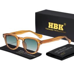 HBK Retro Round Men Sunglasses Punk Propionic Acid Pin Temple Luxury Sun Glasses Women Sports Leisure Party Eyewear UV400