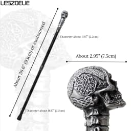 Luxury Resin Skull Head Handle Walking Stick Vintage Fashion Decorative Cane for Men And Women Metal Walking Stick
