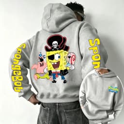 SpongeBob SquarePants and Patrick Star COS Pirate Cartoon Anime 2026 New Spring and Autumn Men's and Women's Fashion Hoodies