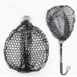 HISTAR Ultralight Portable Soft Rubber Mesh With Stainless Steel Handle Fly Fishing Tool Accessories Foldable Landing Net
